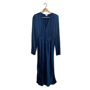 Ghost London Madison Long Sleeve Dress w Button Detailing